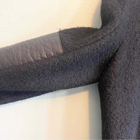 Vince Camuto Faux Leather Trim Wool Blend Boucle Coat Size XL - Picture 16 of 16